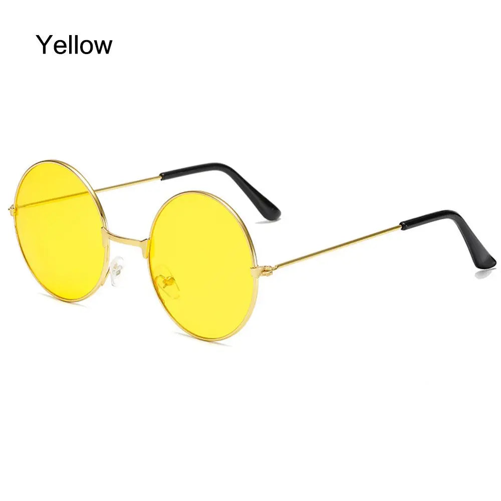 Retro Round Hippie Sunglasses Unisex Metal Circle UV Protection Trendy Party Shades
