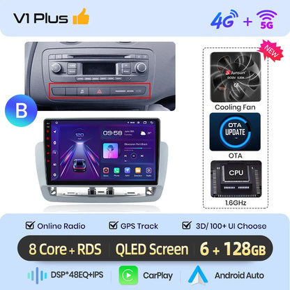 Junsun Wireless CarPlay Android Auto Radio For Seat Ibiza 6j 2009-2013 Car Intelligent Systems RDS BT DSP 2 din autoradio