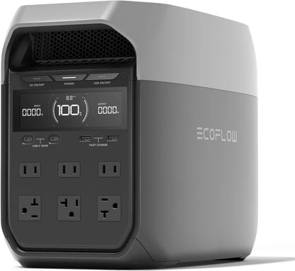 EF ECOFLOW DELTA 3 Portable Power Station, 1024Wh LiFePO4 Battery, Full Charge in 56 Min, 1800W AC/100W USB-C Output, Solar Gene