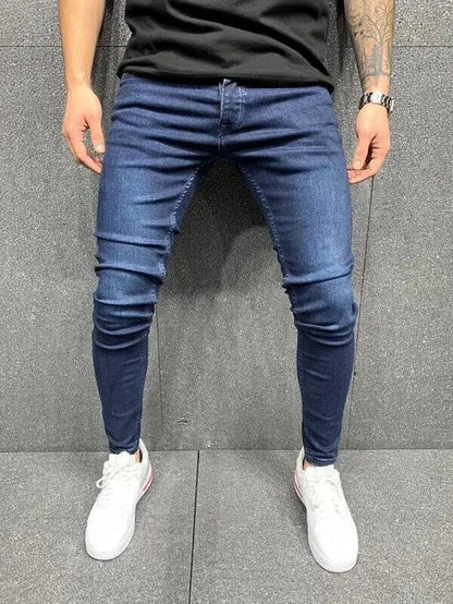 High Quality Stretch Elastic Skinny Jeans Men European American Classic Solid Washed Denim Pant Casual Pantalones Hombre Joggers