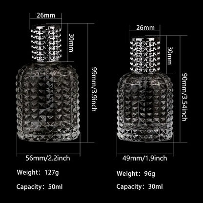 30/50ml Thick Clear Glass Fine Mist Spray Scent Aftershave Luxury Perfume Bottle Empty Atomizer Bottle Refillable Empty Atomizer