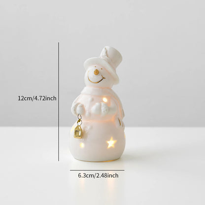 Christmas ceramic glowing Christmas tree snowman decorative ornaments Christmas home decoration Thanksgiving Christmas gift