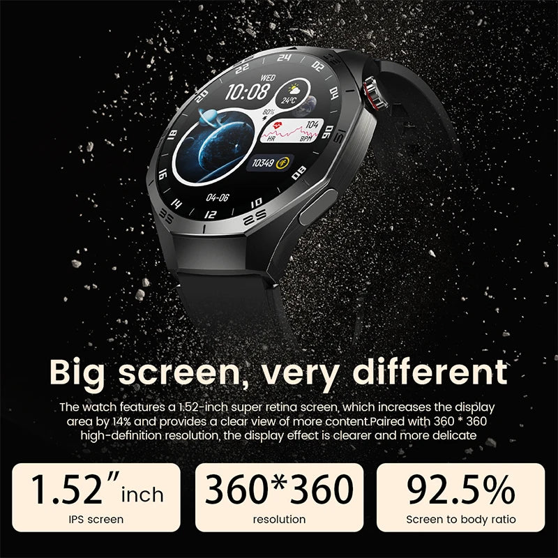 2025 Smart Watch Men AMOLED GPS Heart Rate Bluetooth Calls Waterproof Android iOS