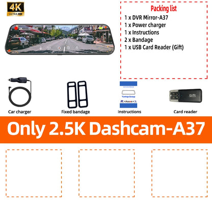 Yangood VisionX Pro – 2.5K Smart Dashcam Mirror with GPS, Wi-Fi & Night Vision