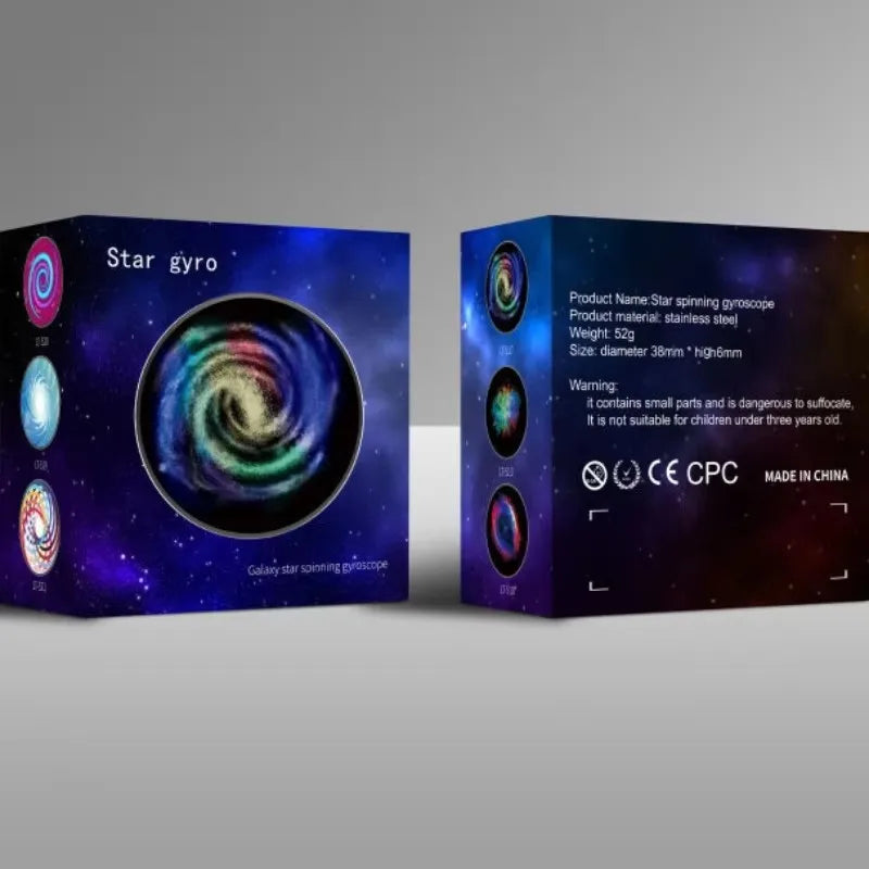 Stainles Steel Decompression Gyroscope Toy Stress resistant Metal Fingertip Rotating Galaxy Star Gyroscope Table Children's Gif