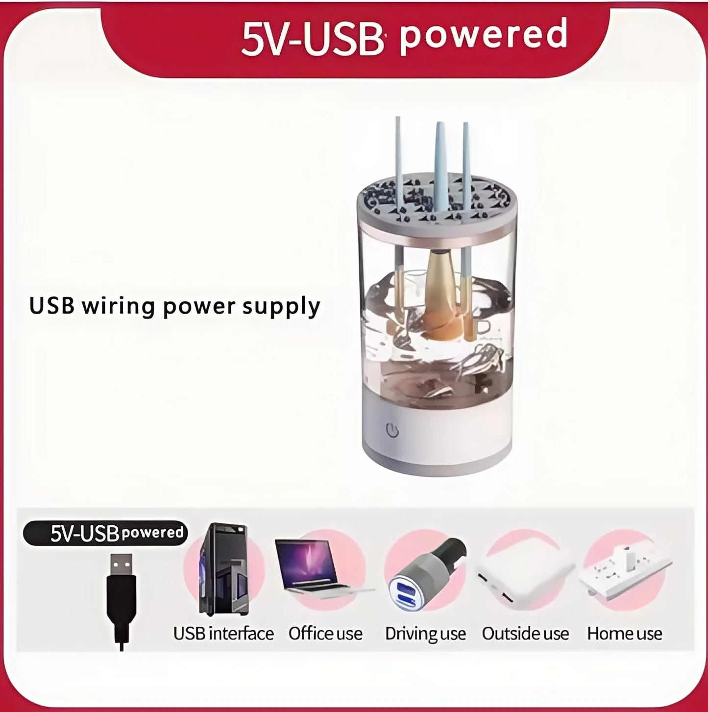 USB Electric Makeup Brush Cleaner Portable 3 In 1 Makeup Brushes Cleaner Drying Rack Lazy Cleaning Brush Washer Quick Dry Tool