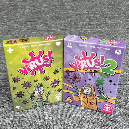 1 Box Virus Game Cards Fun Virus 1/2/3 Board Game Deck Spanish English French Edition Version For Party Playing Cards