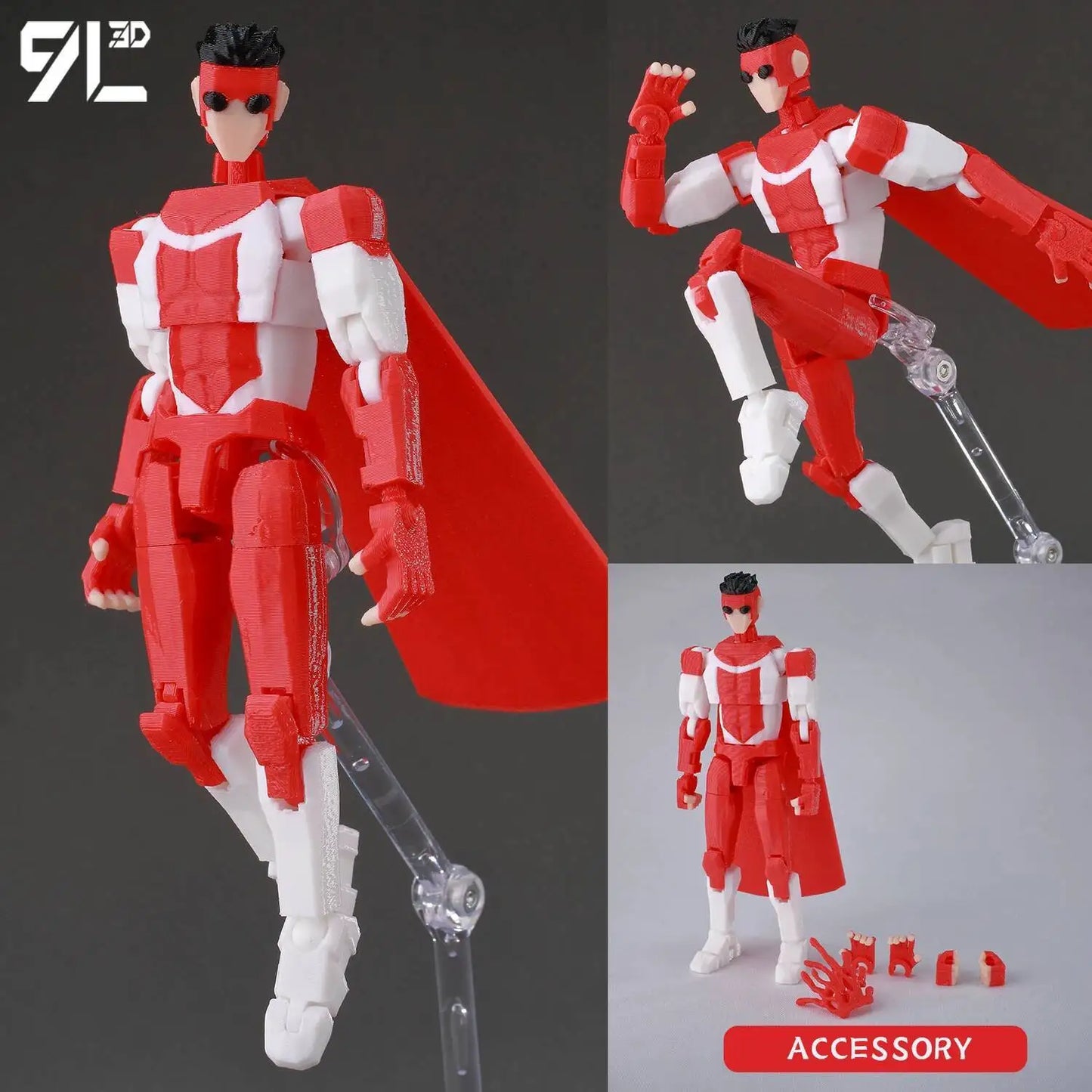 9L3D Lucky 13 Invincible Boy Conquer Omni Action Figure 3D Printed Anime Model Multi-Jointed Poseable Collectible Toy Gift Fan