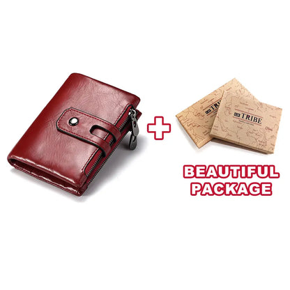 HUMERPAUL Retro RFID Leather Wallet – Men & Women Card Holder Coin Purse Bifold