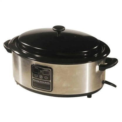 Hot Stone Massage Set with Heater Lava & Basalt Stones Round Spa Stress Relief Kit