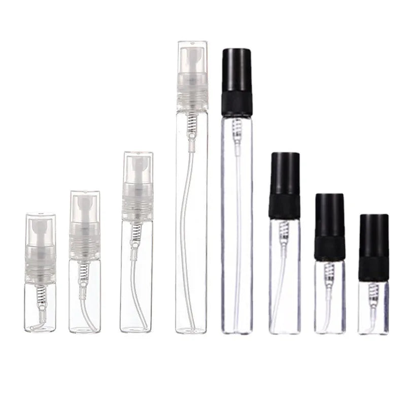 50pcs 100ml 2ML- 10ML Mini Clear Plastic Spray Bottle Empty Perfume Atomizer Sample Bottles for Travel Essential Perfume Liquid
