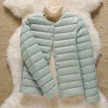 9 Color Women Puffer Jackets 90% Ultra Light Duck Down Women Matt Fabric Lightweight Coat Warm Female Windbreaker Parka