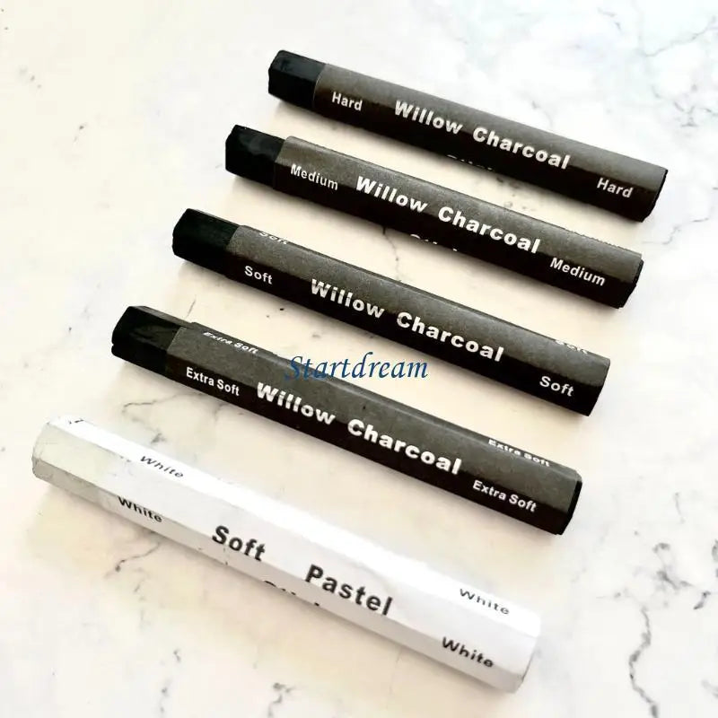 Water-Soluble Charcoal Sticks & Pencils Set – Ideal for Sketching, Shading & Drawing – K92C