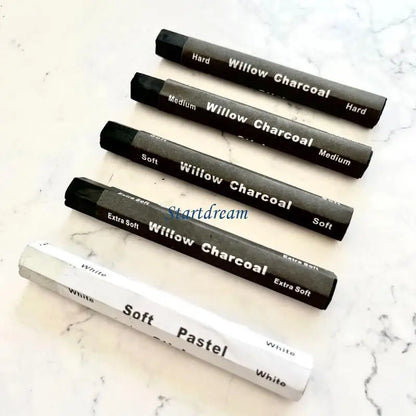 Water-Soluble Charcoal Sticks & Pencils Set – Ideal for Sketching, Shading & Drawing – K92C