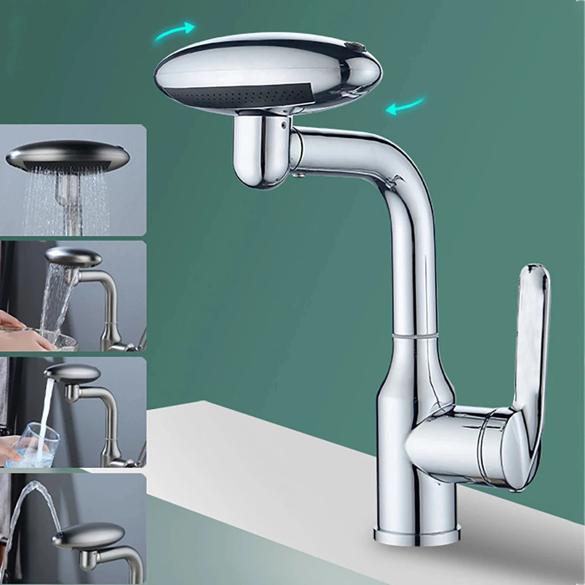Multi-Mode 360° Rotating Waterfall Faucet – Stylish Bathroom Basin Mixer Tap