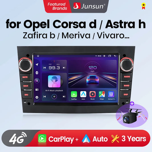 Junsun 4G Wireless CarPlay for Apple Android Auto Car Radio for Opel Astra Vectra Vauxhall Antara Zafira Corsa Vivaro Meriva RDS
