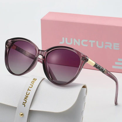 JUNCTURE Polarized Cat-Eye Sunglasses Women Fashion UV400 Party Holiday Shades