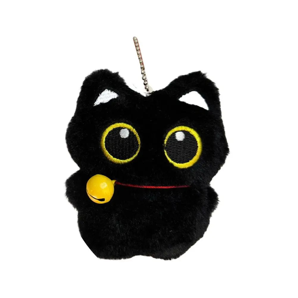 Cute Black Cat Plush Doll Pendant Toy Cartoon Soft Plush Toy Keychain Car Key Backpack Bag Decoration Kawaii Gift For Boys Girls