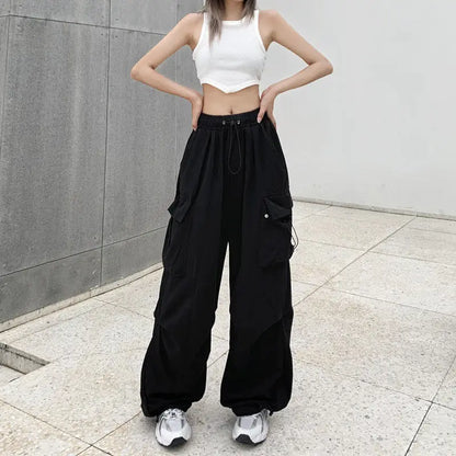 Retro Cargo Pants Women Fashion Streetwear High Waist Thin Casual Sweatpants Harajuku Sports Pants Woman Clothes Trousers Mujer
