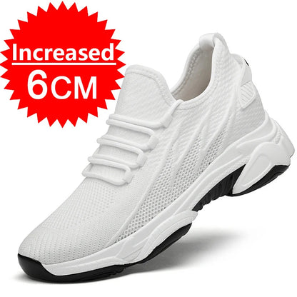 Sneakers Men Elevator Shoes Height Increase Shoes For Men Casual Insole 10cm 8cm 6cm Optional Heels Moccasins Taller Male Sports