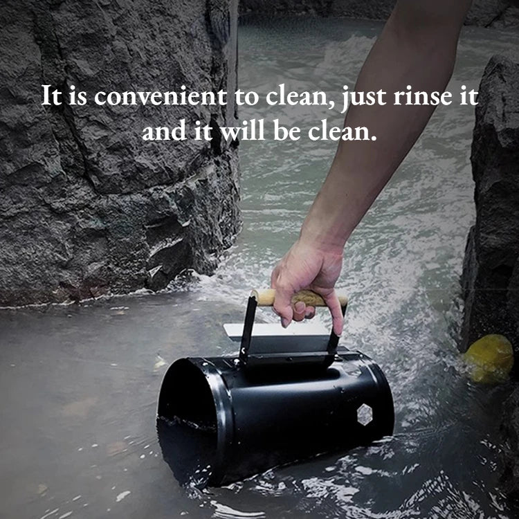 Portable Charcoal Ignition Bucket / Chimney Starter – Stainless Steel Barrel