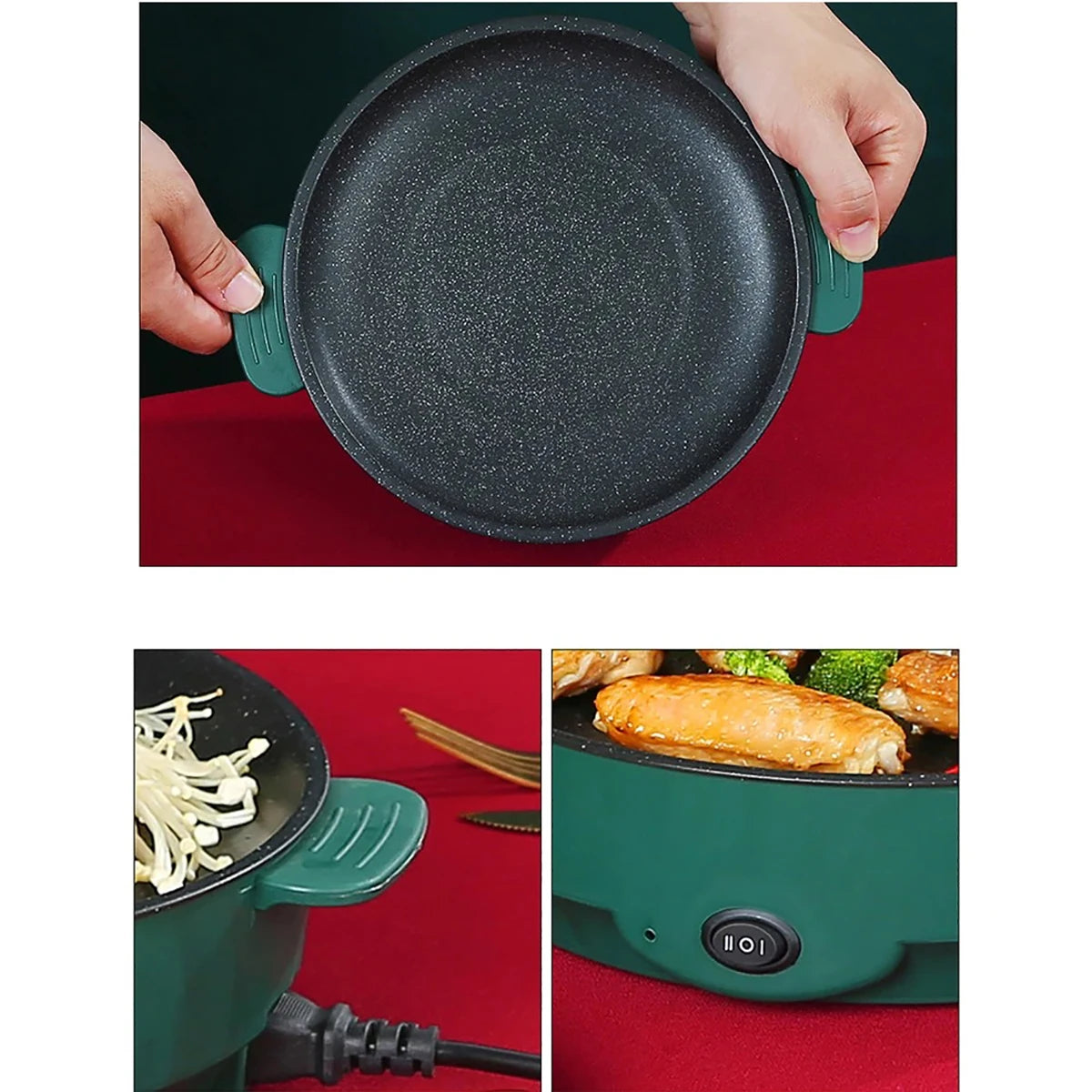 220V Multifunctional Electric Baking Tray Koekenpan Niet-Plakkerige Grill Geroosterde Pan Fornuis Barbecue Keuken Tool