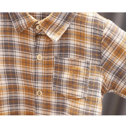 New Spring Autumn Baby Boys Clothes Suit Children Casual Plaid Shirt Vest Pants 3Pcs/Sets Toddler Cotton Costume Kids Tracksuits