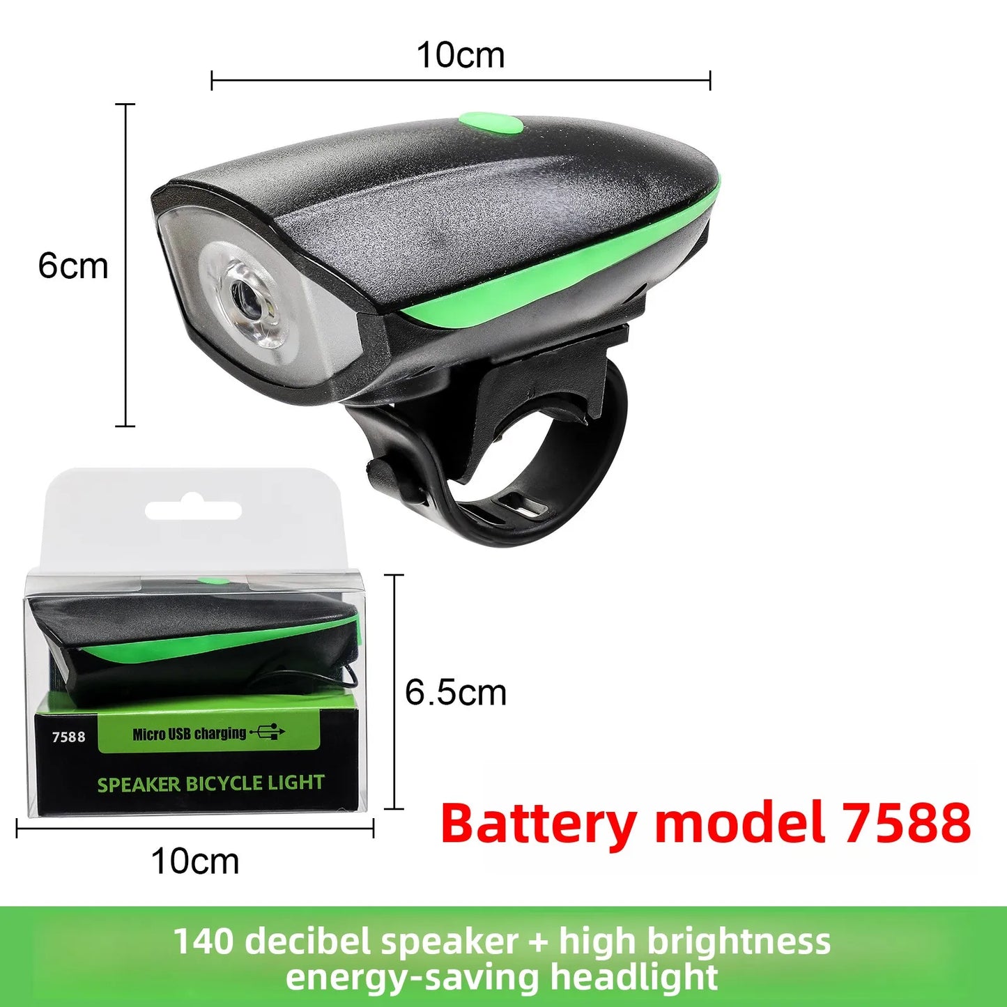 Bicycle Light Charging Night Riding Flashlight with Electric Horn Bicycle Accessories Cycling Equipment Headlights