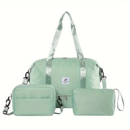 3PCS nylon travel bag set, large-capacity fashionable luggage bag, sports and fitness bag crossbody bag, suitable for daily use