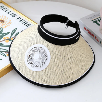 Outdoor Must-Have! Wide Brim Sun Hat With Built-in Fan - USB Charging, Lightweight, Suitable For Camping, Hiking & Fishing