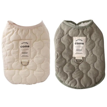 Winter Pet Coat Clothes for Cold Weather Clothing Warm Dog Clothes with Built in Harness Hole Pet Apparel Cozy Snow Vest