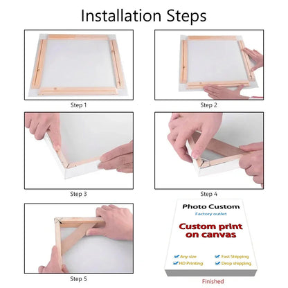 YWDECOR Custom Painting Canvas HD Print Customized Your Picture Personalized Wall Art Poster Photos for Living Room Home Decor