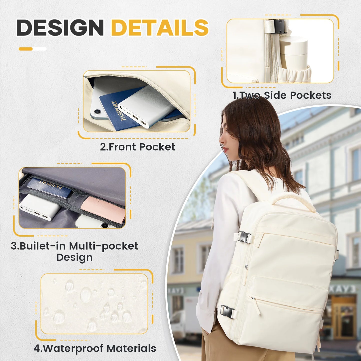 Ryanair Backpack Travel Cabin Airplane 40x20x25, Air Vacuum compression Backpack, Women Men Backpack Business Laptop Bag Handbag