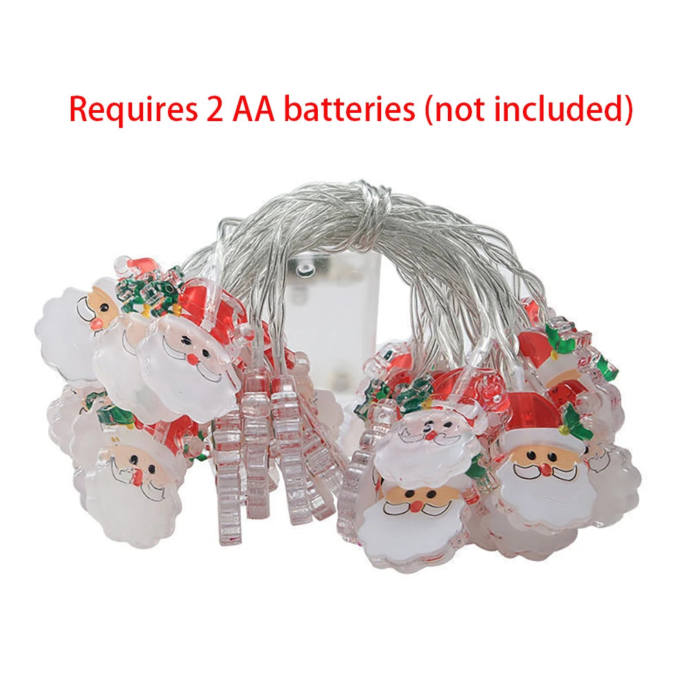 1.5M/3M Christmas LED Lights String,Santa Claus Snowman Hanging Lamp Fairy Light Garland,Christmas Home Decoration 2025