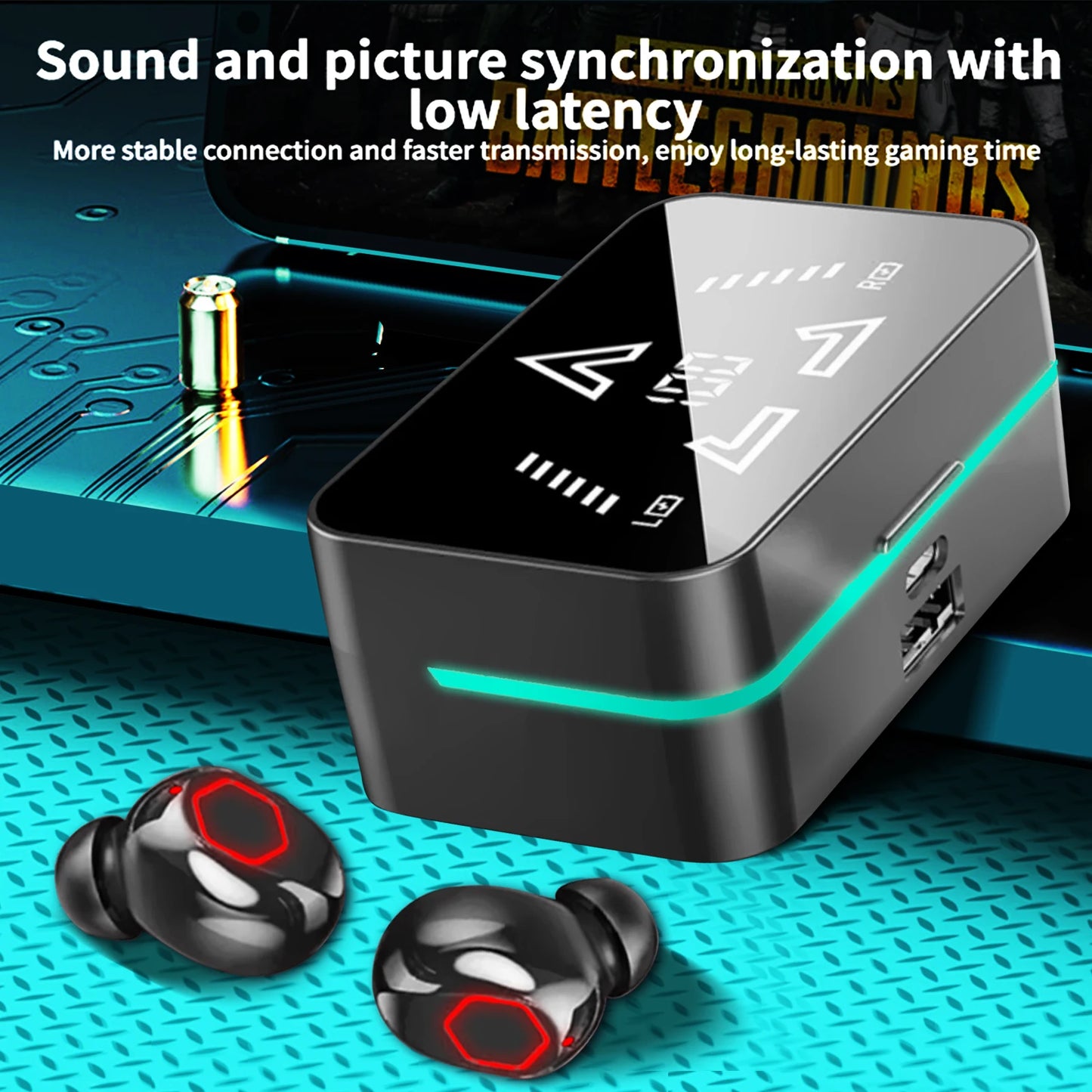 2025 New M48pro Bluetooth Headset Binaural Mirror Digital Display Slipcover Design Ultra Long Life Music Headset