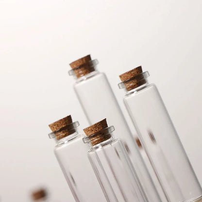 5Pcs Mini Clear Glass Bottles with Cork Stopper Wishing Drifting Bottles for Wedding Favors Party Decor DIY Craft Jars Vials