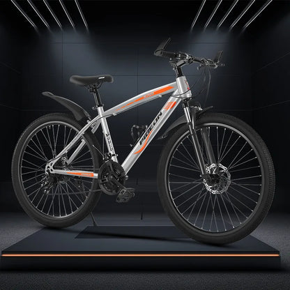 Cooya 24 Inch Variable Speed Bike With Lockable Front Fork 21/27 Speed Dual Disc Brake Student Bike High Carbon Steel Frame 2025