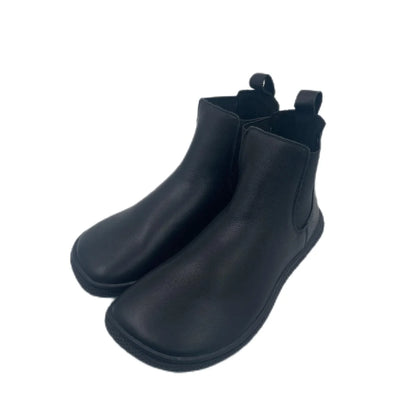 Tipsietoes Chelsea Barefoot Autumn Genuine Cow Leather Boots With Wool Linning Inside For Women Wider Toes Box Light Weight