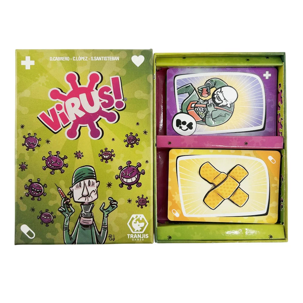 1 Box Virus Game Cards Fun Virus 1/2/3 Board Game Deck Spanish English French Edition Version For Party Playing Cards