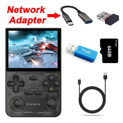 GAMINJA Open Source K36 Retro Handheld Video Game Console 16000 Games Emulator for PS1/PSP/DC/N64/SS 3.5 Inch IPS Screen