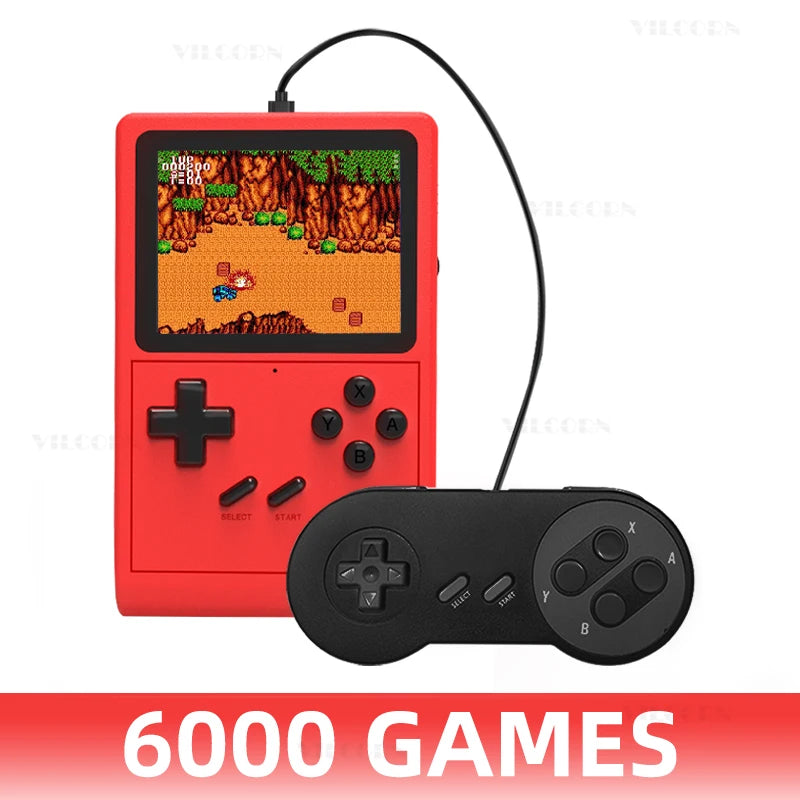 GB300 Portable Handheld Game Player 3.0 inch Screen TV Video Game Console AV Output Retro Game Console Built-in 8G 6000+ Games