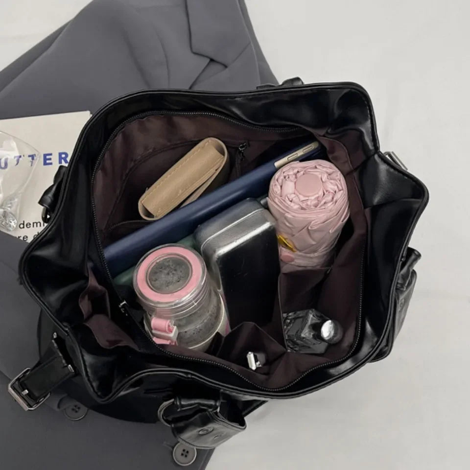 Retro Luxury Soft PU Leather Shoulder Bag – Large Capacity Classic Women’s Crossbody Tote