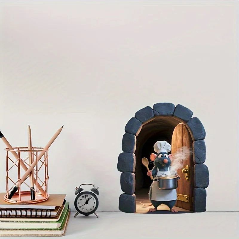 1 Piece of Ratatouille Creative Design, Self-Adhesive Wall Stickers for Home, Suitable for Living Room and Bedroom Decoration, Kitchen Walls, Background Walls