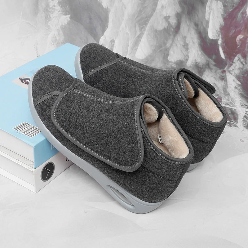 Women Warm Boots Winter Velvet Orthopedics Wide Feet Swollen Shoes Women Eversion Adjusting Soft Comfortable Diabetic Shoes