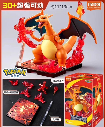 Original Blokees Pokemon Pikachu Scyther Snorlax Lucario Charizard Greninja Meowscarada Ceruledge Building Blocks Anime Doll Toy