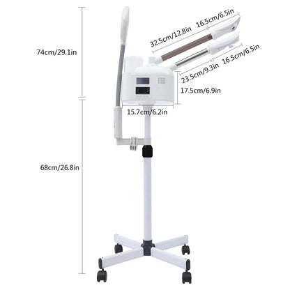 3-in-1 Facial Steamer with Hot & Cold Nozzle, LED Magnifying Lamp SPA Beauty Salon