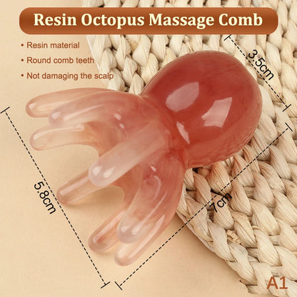 Resin Octopus Comb Head Massager – Scalp, Meridian, Gua Sha SPA Health Tool