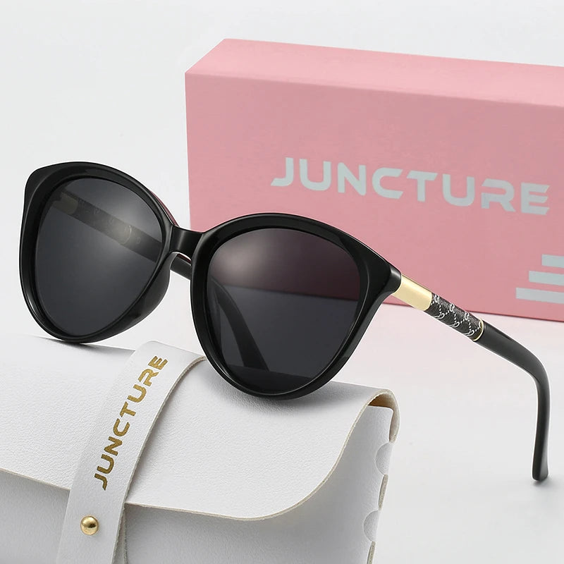 JUNCTURE Polarized Cat-Eye Sunglasses Women Fashion UV400 Party Holiday Shades
