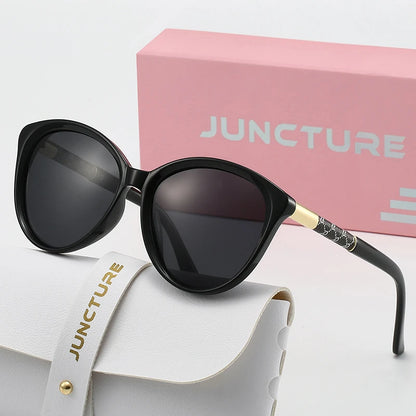 JUNCTURE Polarized Cat-Eye Sunglasses Women Fashion UV400 Party Holiday Shades