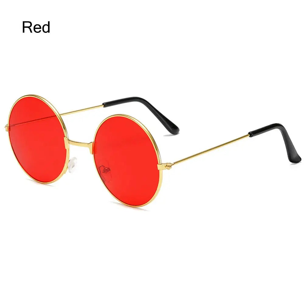 Retro Round Hippie Sunglasses Unisex Metal Circle UV Protection Trendy Party Shades
